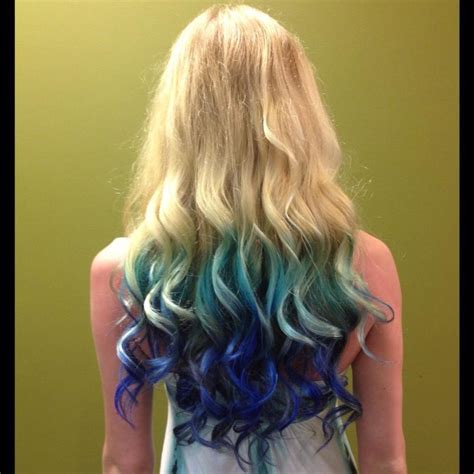 Gorgeous Mermaid Hair Color Melt Blonde To Teal To Blue Ombre Hair