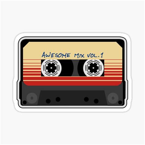 Awesome Mixtape Vol 2 Cassette Retro Sticker By Boom Art
