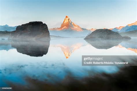 Fog At Dawn Over Matterhorn Peak Reflected In Stellisee Lake High Res
