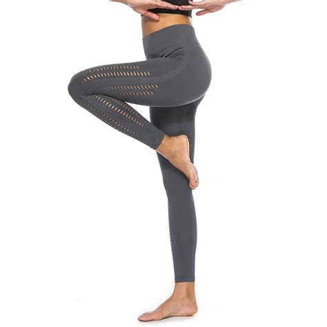 Sexy Mesh Yoga Leggings Sport Fitness Solid Women Pants Gym Workout Leggings Hollow Out Sport