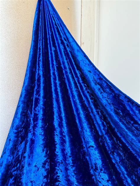 Premium Quality Royal Blue Crushed Velvet Fabric By The Yard Etsy
