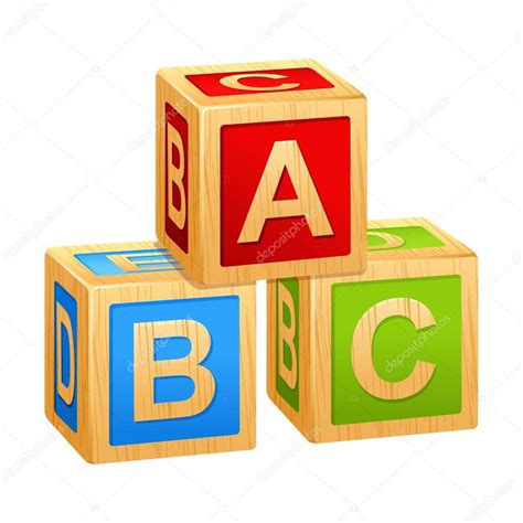Cubos Del Alfabeto Con Letras A B C — Vector De Stock © Soniaeps