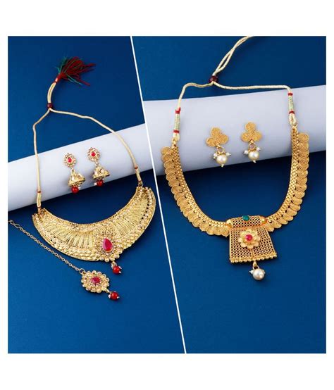 Shreenathji Jewellers Alloy Golden Contemporary Traditional Gold Plated