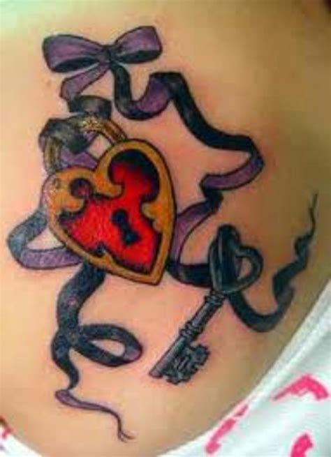 Key And Lock And Key And Heart Tattoo Designs And