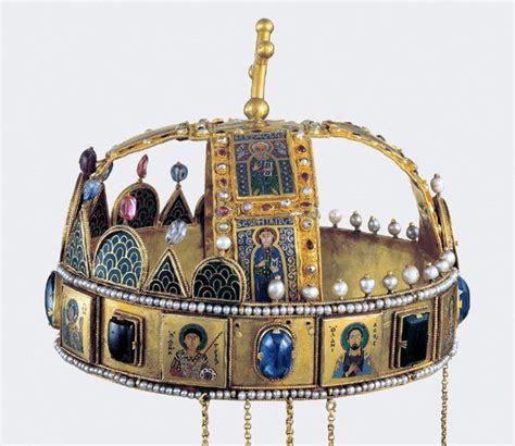 The Holy Crown Of Hungary Side View Presumed Made In Constantinople