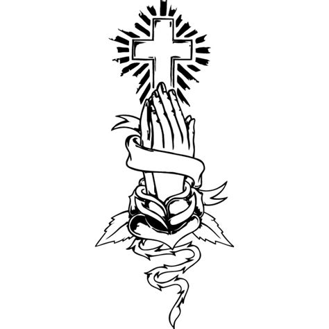 Praying Hands And Cross Decal Clip Art Library