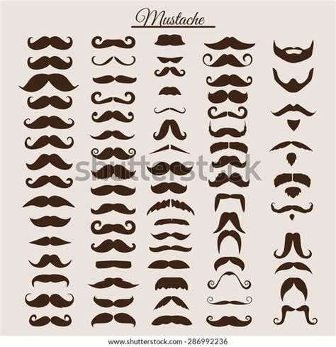 Set Vintage Retro Mustache Hipster Style Stock Vector Royalty Free