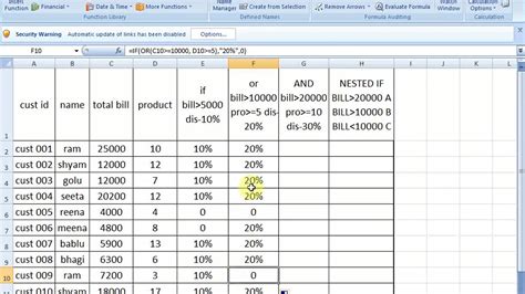 Ms Excel Logical Test 1 Youtube