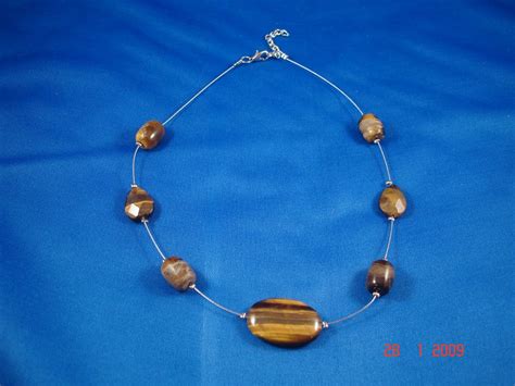 Genuine Tiger Eye Stone Beads Necklace European Fashion Jewelry