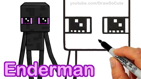 How To Draw Minecraft Enderman Cute Step By Step Easy Minecraft