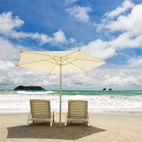 Two Chairs At The Beach Stock Photo Image Of Coastline 3501638