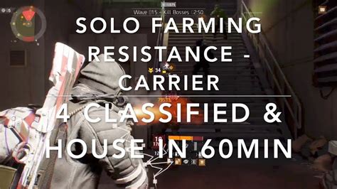The Division Resistance Solo Classified And House Almost God Roll In Hour Wave