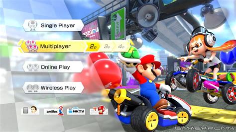 Mario Kart 8 Deluxe Title Screen And Menus Footage