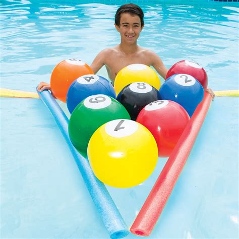 Swim Ways Blow Up Billiards Is A Set Of Ten Inflatable 8 Inch Billiard
