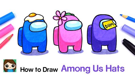 How To Draw Among Us Crewmate Or Imposter Hats Youtube