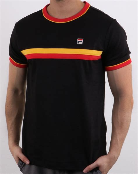 Fila Vintage T Shirt In Black Red And Gold 80s Casual Classics