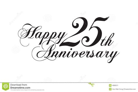Illustration About Happy 25th Anniversary Wedding Logotype