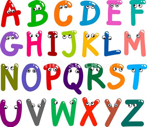 Illustration Of Funny Capital Letters Alphabet For Education Indivstock