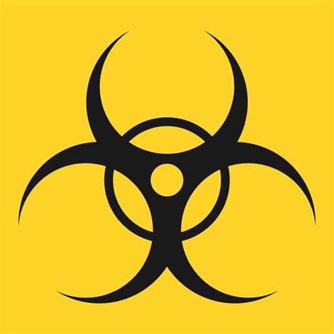 Biohazard Symbol Isolated In Yellow Background Danger Caution And