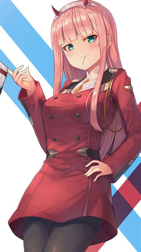 Anime Girl Zero Two Png Transparent Image Png Mart