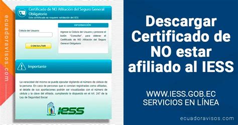 Certificado de NO estar afiliado al IESS en línea