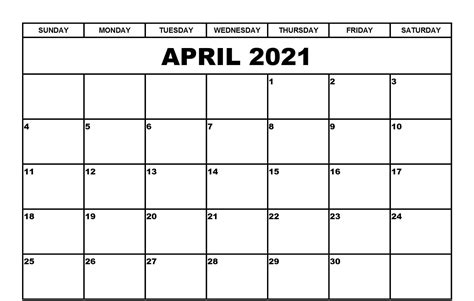 Free Printable April 2021 Calendar Template Cute And Floral Design