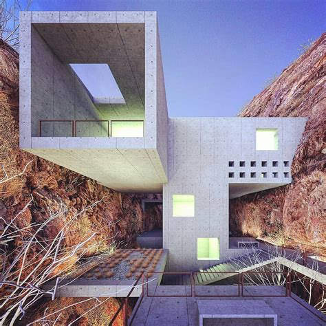 Concrete House In A Red Canyon Designed By Ameyzingarchitect