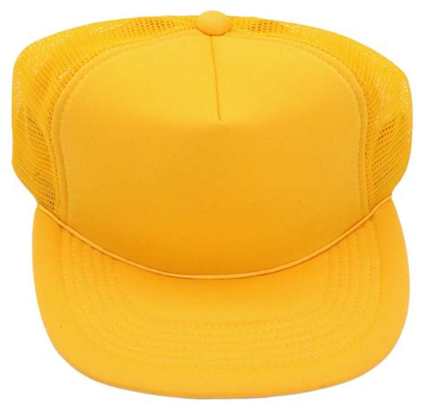 Yellow Snapback Cap Foam Front Adjustable Hat Cap Meshed Back Etsy