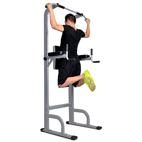 Standing Power Tower Pull Chin Up Bar Dip Station Strength Fitness