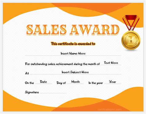 Best Sales Award Certificate Templates For Word Professional