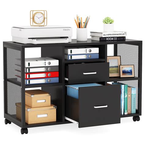 Buy 2 Drawer File Cabinet On Wheels Tribesigns Mobile Lateral Filing