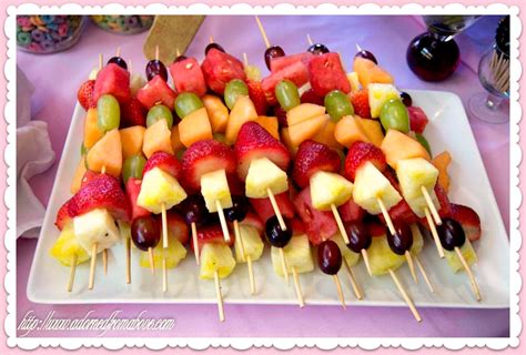 Adorned From Above Fruit Skewers For A Baby Shower