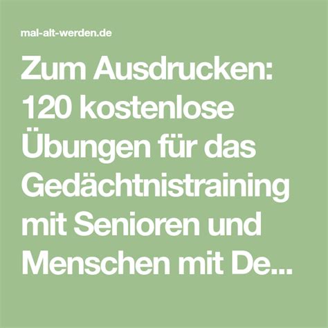Bei uns erfährst du, was du beachten musst und welche übungen du als anfänger ausführen kannst. 120 kostenlose Übungen für das Gedächtnistraining mit Senioren | Senioren, Gedächtnisübungen ...