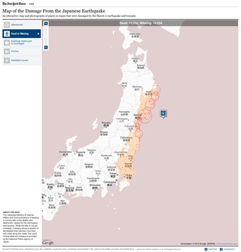 Map of the Damage From the Japanese Earthquake | Earthquake, Japan earthquake, Earthquake map