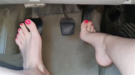 Pedal Pumping Driving BAREFEET With Red Toe Nails PREVIEW YouTube