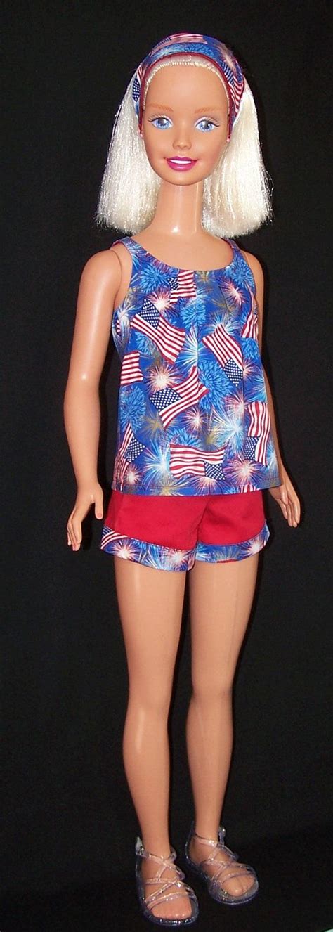My Size Barbie Doll American Flag Top And Shorts Set By Sewdollycute 18