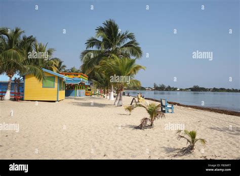 Beach In Placencia Village Belize Stock Photo Alamy