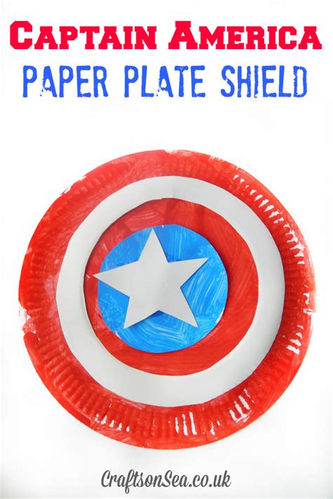 Captain America Paper Plate Shield Superhero Crafts Captain America