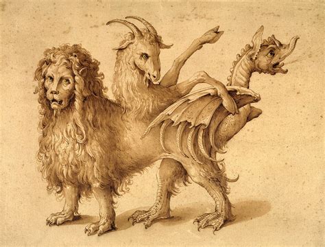 A Chimera By Jacopo Ligozzi Mythological Creatures Chimera Mythical