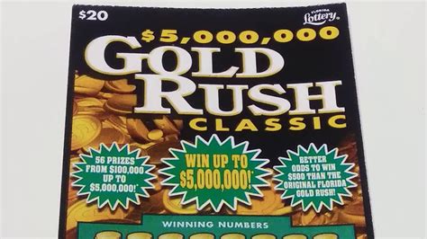 Win 5000000 Gold Rush Classic Scratch Off Ticket From Orlando Florida