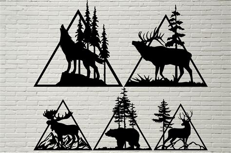 Wildlife Scene Svg Dxf Animals Cut File For Laser Dxf For Etsy Canada