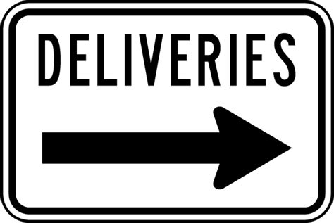 Deliveries Right Arrow Sign Save 10 Instantly