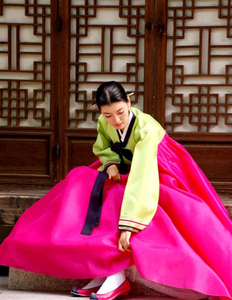 Colors Korean Traditional Dress Hanbok Korean National Costume Asian