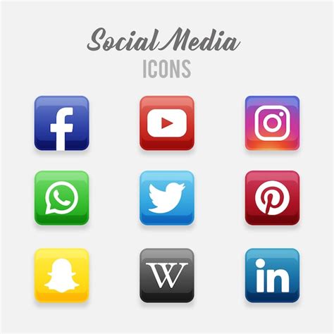 Iconos De Redes Sociales Vector Premium