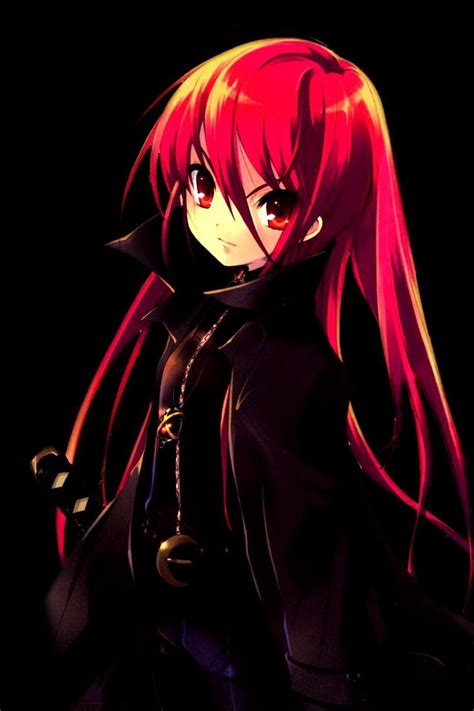 Download Wallpaper 800x1200 Anime Girl Young Darkness Sword Hair Red Iphone 4s4 For