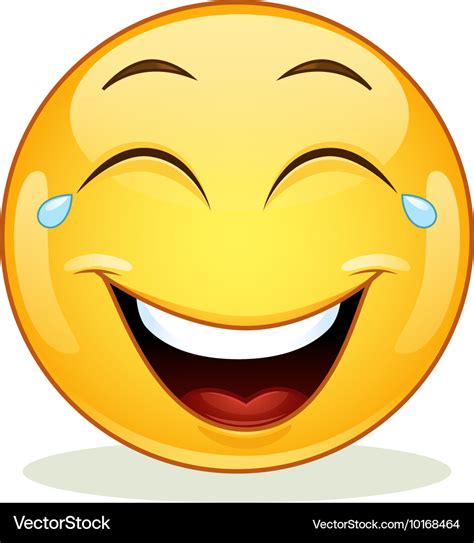 Laughing Emoticon With Tears Of Joy Royalty Free Vector