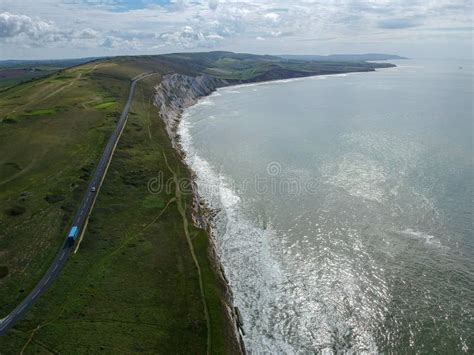 Aerial View Of The Military Road Near Freshwater Bay Isle Of Wight