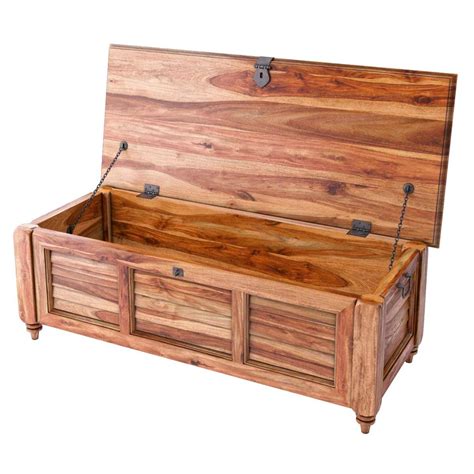 Livingston Solid Wood Storage Trunk Rustic Coffee Table