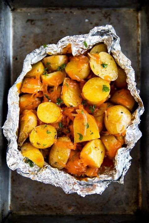 We did not find results for: These Cheesy Campfire Potatoes cook in foil for a simple ...