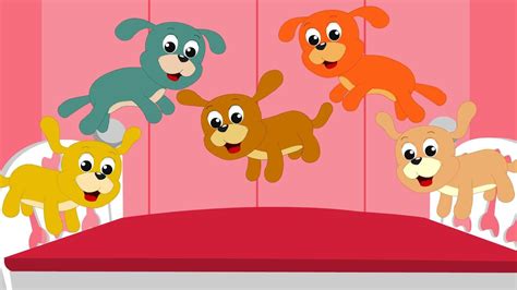 A puppy's tummy, nose, tongue, hair, floppy ears. Five little Puppies | Nursery Rhyme - YouTube